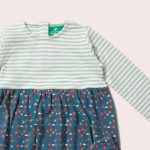 Little Green Radicals A24-611-BFL-Рокля с дълги ръкави – Сини Цветя