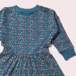 Little Green Radicals A24-645-BFL-Рокля с дълги ръкави – Ежедневна – Сини Цветя