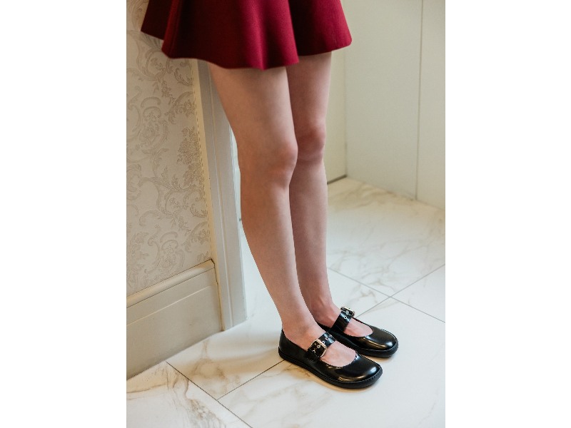 Shapen - Ballerinas - Mary Jane Coco - Black bosi barefoot