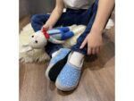 OmaKing – Barefoot Indoor Slippers – Blue with dots bosibg bosi bg blue