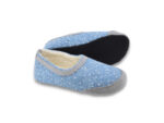 OmaKing – Barefoot Indoor Slippers – Blue with dots bosibg bosi bg blue