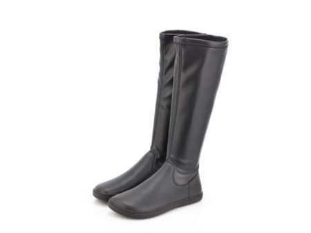 Shapen - Stretchy - Black Vegan Leather barefoot boots